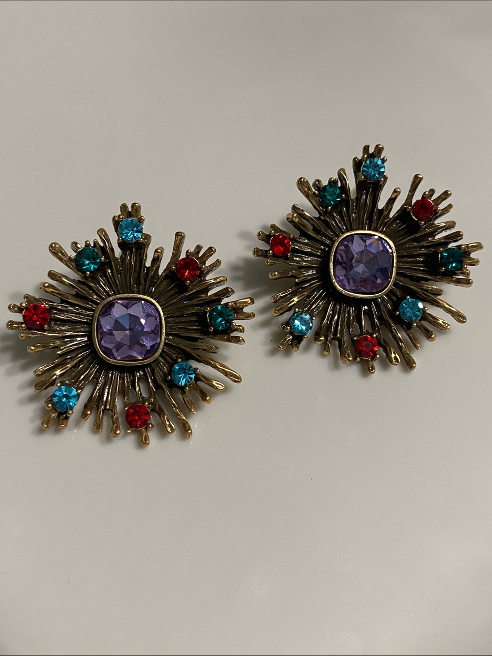 Multi-Color StarBurst Crystal Earrings